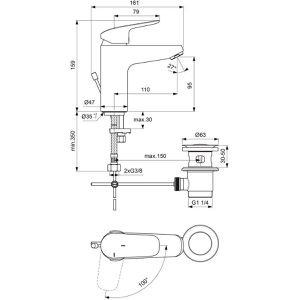 Produktbild für Waschtischarmatur Ideal-Standard Ceraflex B1715AA , verchromt