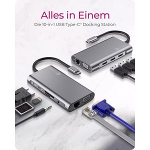 Produktbild für Dockingstation ICY-BOX IB-DK4040-CPD, USB-C 3.0
