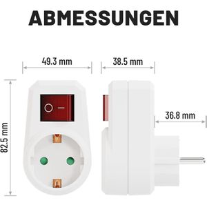 Produktbild für Steckdosenadapter Greate weiß, mit Schalter