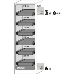 Produktbild für Gefahrstoffschrank asecos Q-Classic 90, 33421, mit 6 Auszügen