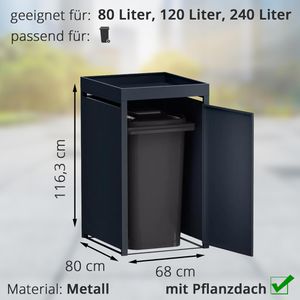 Produktbild für Mülltonnenbox Metzler MMB-2-1X, Metall