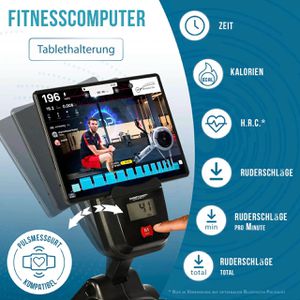 Produktbild für Rudergerät Christopeit RW 1000, Stahlrahmen, bis 120 kg