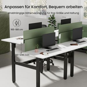 Produktbild für Schreibtisch FlexiSpot EH1B, Doppelarbeitsplatz, weiß/schwarz