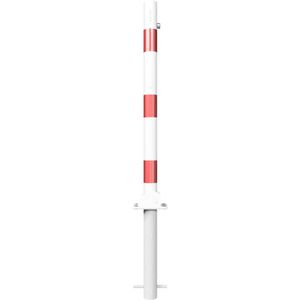 Produktbild für Absperrpfosten Schake 460UZHB+1, 1 Öse, rot/weiß, aus Metall
