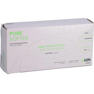 Produktbild für Einmalhandschuhe Ulith Pure Softer, transparent, 100 Stück