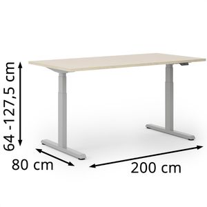 Produktbild für Schreibtisch Actiforce Pro 1050 lite, eiche / silber