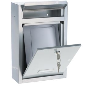 Produktbild für Briefkasten Alco 8602, silber, aus Stahl