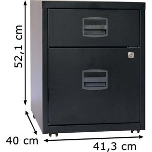 Produktbild für Rollcontainer Bisley-Home PFA, aus Metall, schwarz