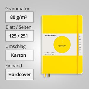 Produktbild für Notizbuch Leuchtturm1917 Bauhaus Edition, Karton Hardcover