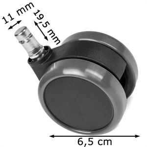 Produktbild für Stuhlrollen hJh-OFFICE ROLO, 619010, 5 Stück