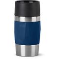 Isolierbecher Emsa Travel Mug Compact, 300 ml hält 3h warm, Edelstahl doppelwandig, blau
