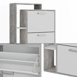 Produktbild für Schuhschrank Vicco Orlando, beton grau / weiß