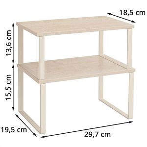 Produktbild für Küchenregal Songmics KCS002W02, cremeweiß, 2er Set