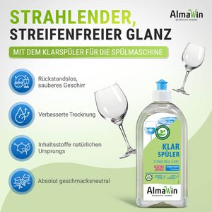 Produktbild für Klarspüler AlmaWin Öko, natürliche Inhaltsstoffe