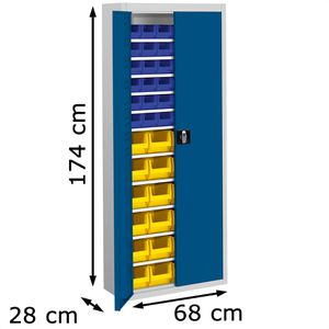 Produktbild für Magazinschrank Mauser MKST4/17C, grau / blau