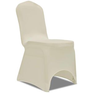 Produktbild für Stuhlhusse vidaXL 241199, elastisch, creme