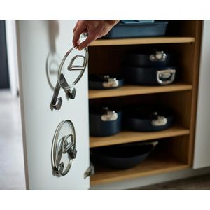 Produktbild für Topfdeckelhalter JosephJoseph Space Set, silber, aus Edelstahl