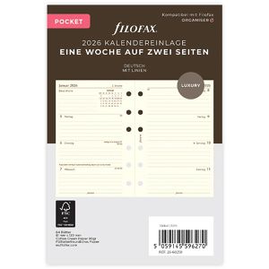 Kalendereinlagen Filofax 26-68258, Cotton Cream, Jahr 2026