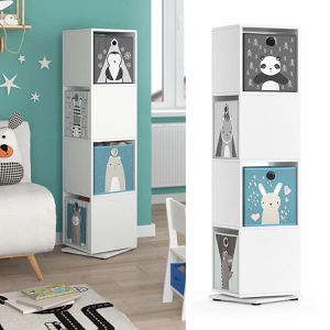 Produktbild für Bücherregal Vicco 69702, weiß, mit 4 Faltboxen