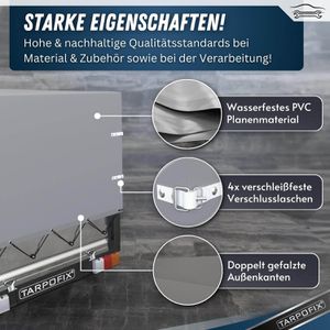 Produktbild für Anhänger-Plane Tarpofix HP6-GR, wasserdichte Hochplane