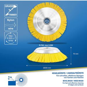 Produktbild für Drahtbürste S&amp;R 135.200.101, Unkrautbürste Ø 200mm