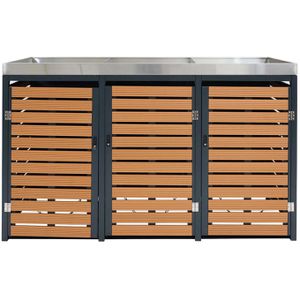 Produktbild für Mülltonnenbox Mendler HWC-K14, WPC/Metall