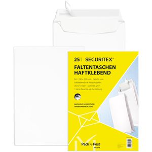 Faltentaschen Securitex B4, weiß