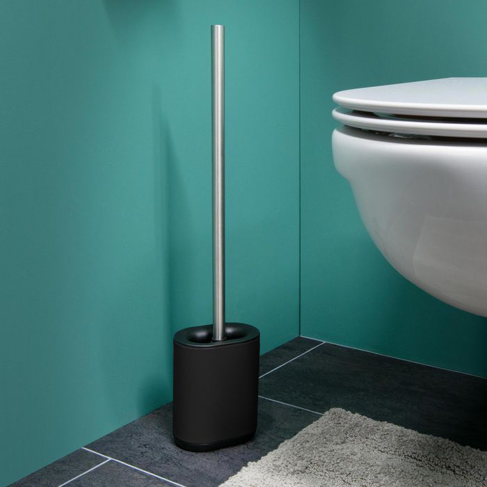 PIANTANA PORTAROTOLO+SCOPINO PER BAGNO IN ACCIAIO INOX "AQUA" MAURER