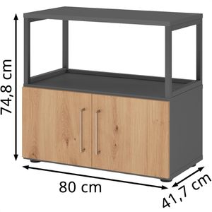Produktbild für Kombischrank Hammerbacher FW28T1RG, graphit / asteiche