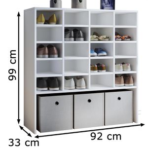 Produktbild für Schuhregal VCM Hinsol XL, aus Holz