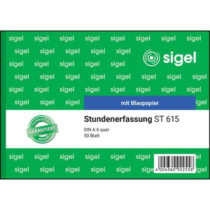 Produktbild für Stundenerfassung Sigel ST615, A6 quer