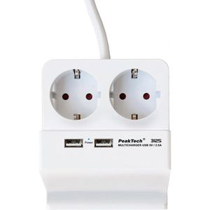 Produktbild für Tischsteckdose PeakTech 3125, mit 1,4 m Schuko Kabel