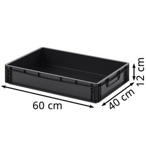 Produktbild für Eurobox AUER ESD EG 64/12 HG, schwarz, 24 Liter