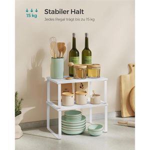 Produktbild für Küchenregal Songmics KCS02W01, weiß, 2er Set