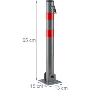 Produktbild für Absperrpfosten Relaxdays 100200922, grau, aus Metall