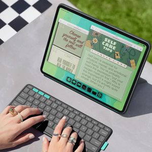 Produktbild für Tablet-Hülle Logitech Flip Folio, 920-013382, grau