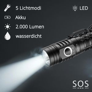 Produktbild für Taschenlampe Wuben C2, LED, aufladbar