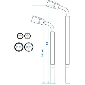 Produktbild für Radmutternschlüssel ProPlus 580089, ausziehbar