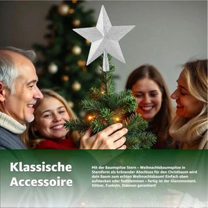 Produktbild für Christbaumspitze TK-Gruppe 98408, glitzernd, silber
