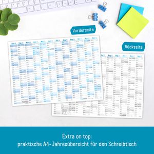 Produktbild für Plakatkalender Häfft 10053-7, Blau gefalzt, 2026