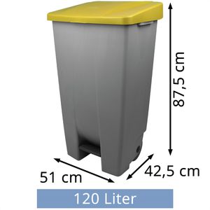 Produktbild für Mülleimer Helit H2405518 the step chief, grau/gelb