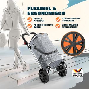 Produktbild für Einkaufstrolley Monzana 108230, grau, klappbar