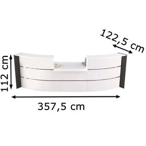 Produktbild für Empfangstheke Kerkmann Bari 3564, weiß / anthrazit