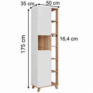 Produktbild für Badschrank Vicco Karen, 4 Füße, weiß / sonoma eiche
