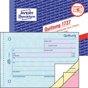 Produktbild für Quittungsblock Zweckform 1737, fälschungssicher, MwSt. separat