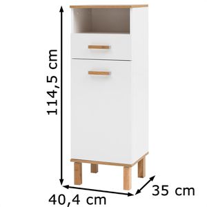 Produktbild für Badschrank Schildmeyer Padua 142178, mit 4 Füßen, weiß