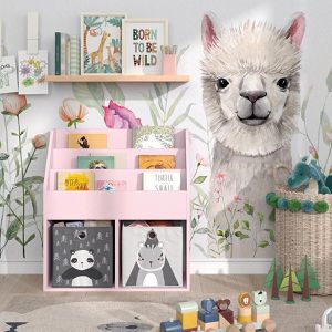 Produktbild für Bücherregal Vicco Luigi, rosa, mit 2 Faltboxen