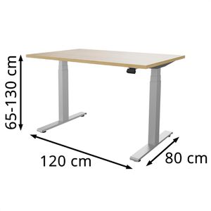 Produktbild für Schreibtisch fm-Büromöbel fouraction, eiche / silber