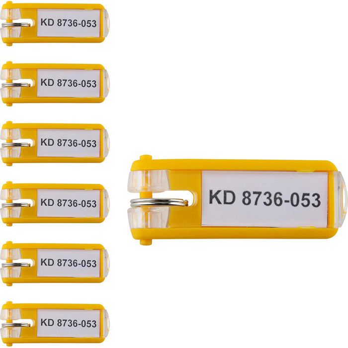 Durable Schlüsselanhänger Key Clip 1957-04, aufklappbar, Kunststoff, gelb,  6 Stück – Böttcher AG
