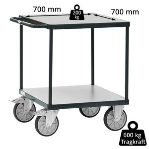 Produktbild für Tischwagen Fetra 2497-7016 Grey Edition, aus Metall &amp; Holz